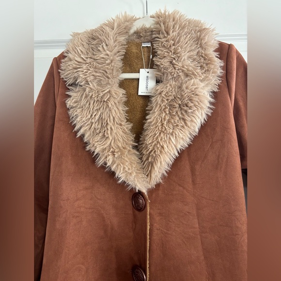 Faux Suede Long Coat - Picture 3 of 5